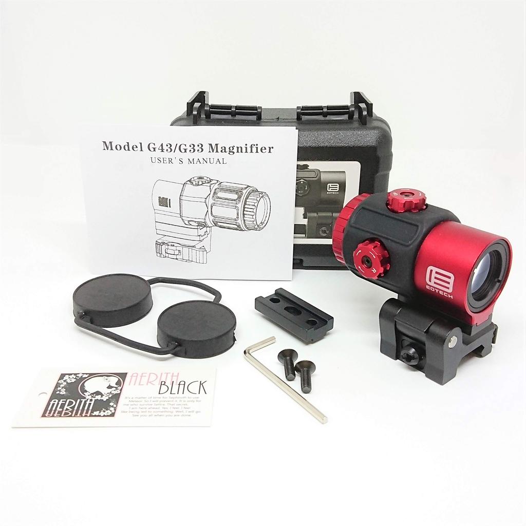EO G43 Тип Лупа Реальная Гравировка Реплика Красный EXPS G33 STS Крепление 3x Усилитель Лупа G43 [AERITH BLACK] (Красный РД)