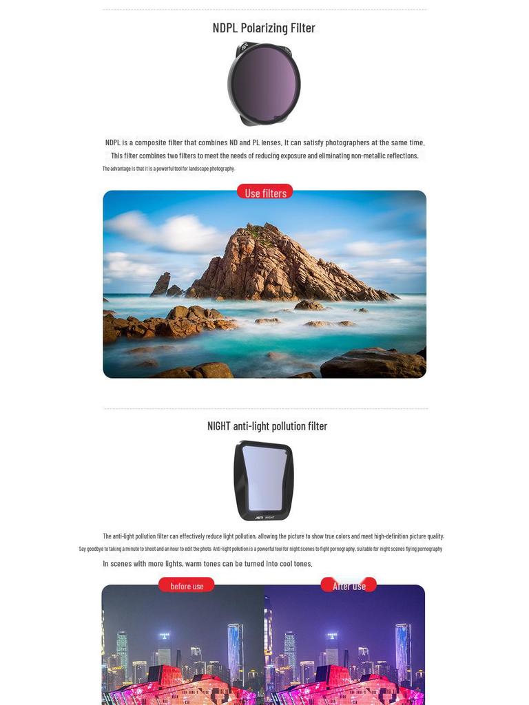 Набор фильтров для дронов DJI AIR3 ND/CPL Starlight и Anti-Light Pollution