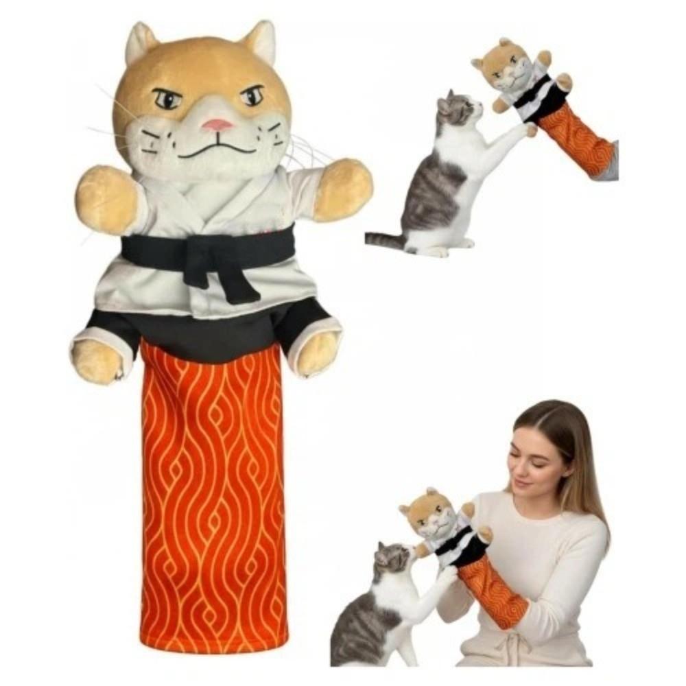 Cartoon Cat Karate Kitty Puppet Tough Padding Protective Forearm Sleeve Cat Wrestling Puppet Wear Resistant Interactive