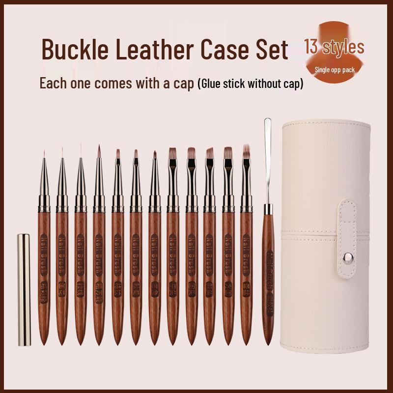 Популярный набор кистей для нейл-арта из сандалового дерева: Ручки с дизайном «Лайнер», «Треугольник» и «Цветок»