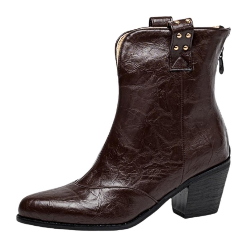 Fashion Big Size 45 Women's Ankle Boots Brown Black Short Riding Boot Low Heels Autumn Winter Shoes Lady Brand New 2024 Trends