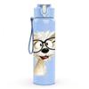 1PC Dog Wearing Black Frame Glasses Print 750ml Color Plastic Sports Water Bottle Leakproof Flip Straw Lid Suitable for Sports Office Home Use
