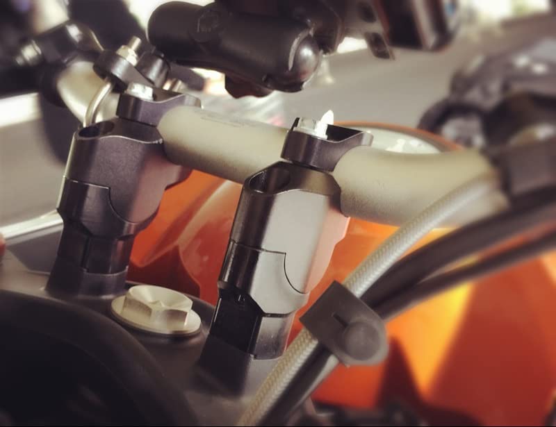 Motokano 390 Duke Handlebar Riser, 1.0 Inch (2.5 Cm) Up, Near 0.7 Inches (1.8 Cm), Back Pain Prevention, Black