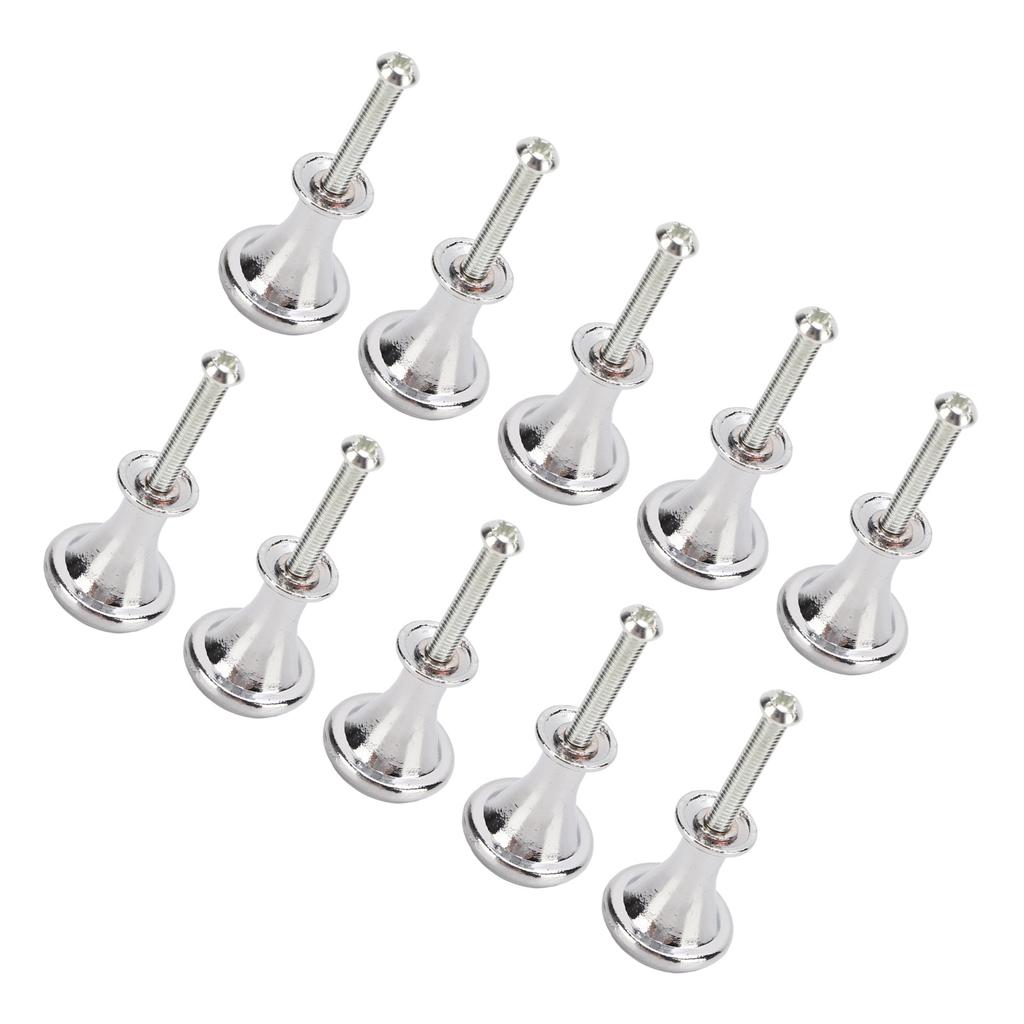 10 наборов ручек с одним отверстием 20x25 мм Замена Одиночное отверстие Ящик Шкаф Круглая ручка Декорация Серебристый Белый