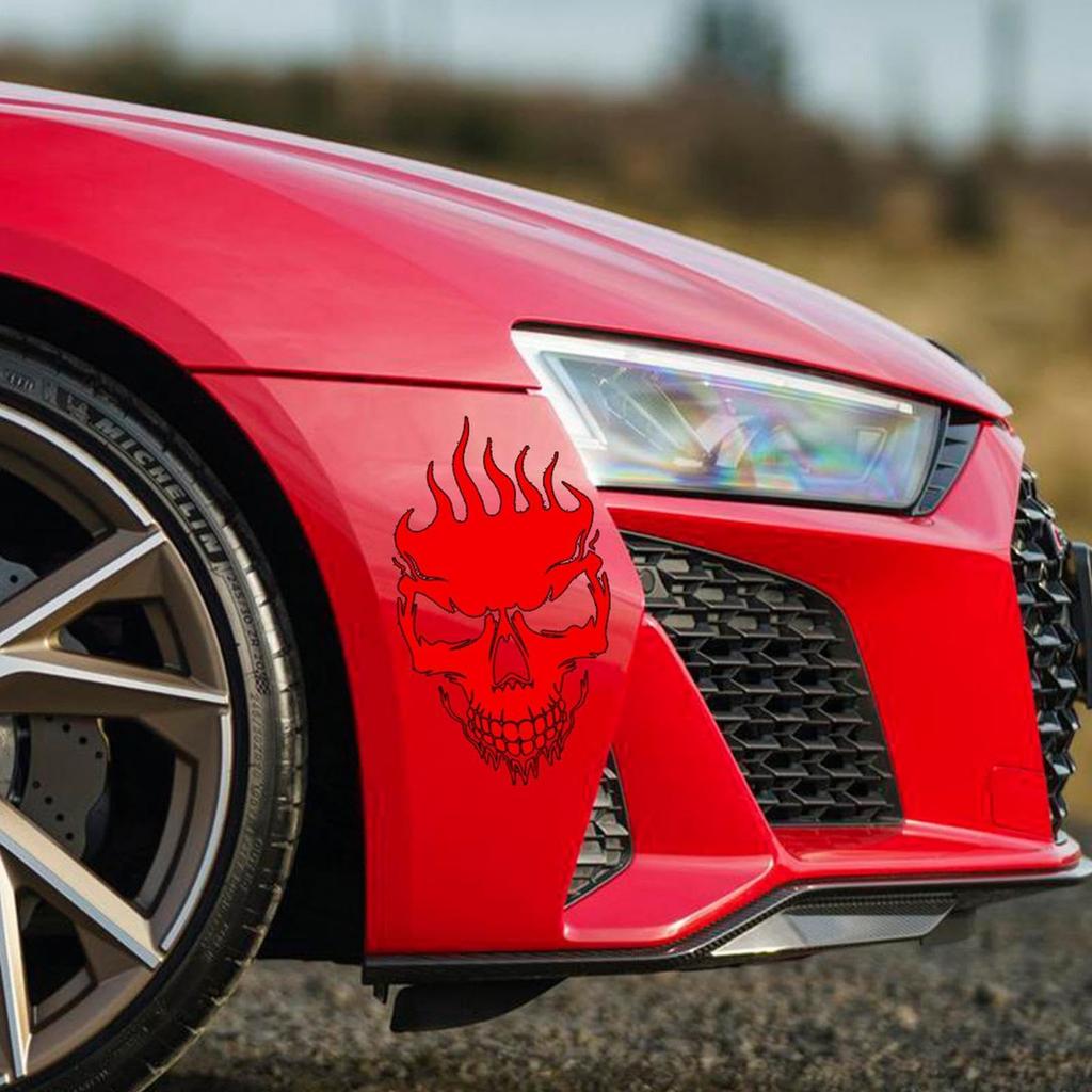 Car Skull Sticker, Skull Sticker, Decal - Waterproof Car Reflective Decal with Skull Design