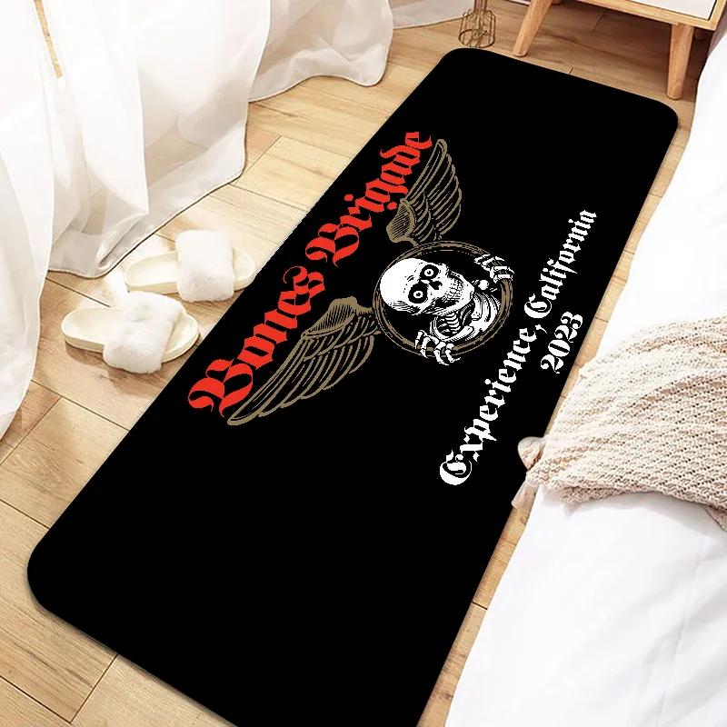 Skateboard P-Powells Wing Skull P-Peraltas Door Mat Entrance Non-slip Washable Kitchen Carpet Living Room Hallway Rugs Bathroom