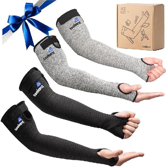 OriStout Cut Resistant Gardening Sleeves with Tumb Hole, Protective Arm Sleeves for Yard Work, Kitchen, Arm Guards for Biting, Pet Grooming,