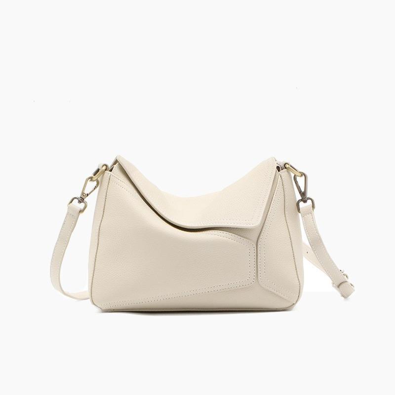 First layer cowhide bag women's new high-end retro commuter geometric bag genuine leather women's bag shoulder messenger bag