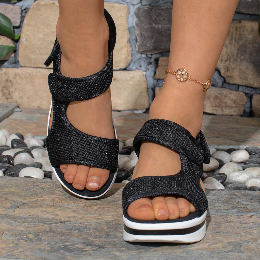 2025 Новые удобные босоножки на танкетке и платформе для женщин Летняя пляжная повседневная обувь