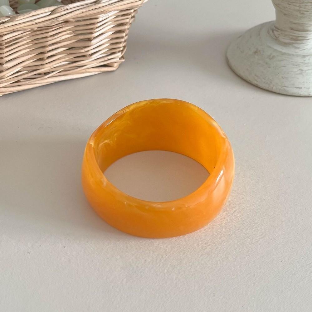 Smudged Wide Chunky Bangle Marbling Cuff Bracelet Vintage Irregular Resin Bracelet Gifts