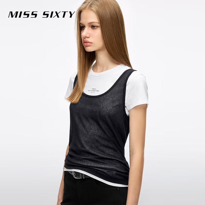 MISS SIXTY 2026 Spring Layered Color-block T-Shirt