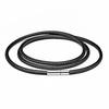 Black Wax Leather Cord Stainless Steel Rotary Clasp Necklace Choker Rope Jewelry