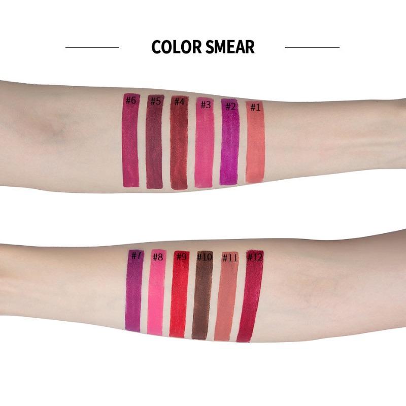 12 цветов телесного цвета блеск для губ водостойкая матовая жидкая помада долговечная нелипкая чашка сексуальный красный бархатный оттенок для губ косметика для макияжа