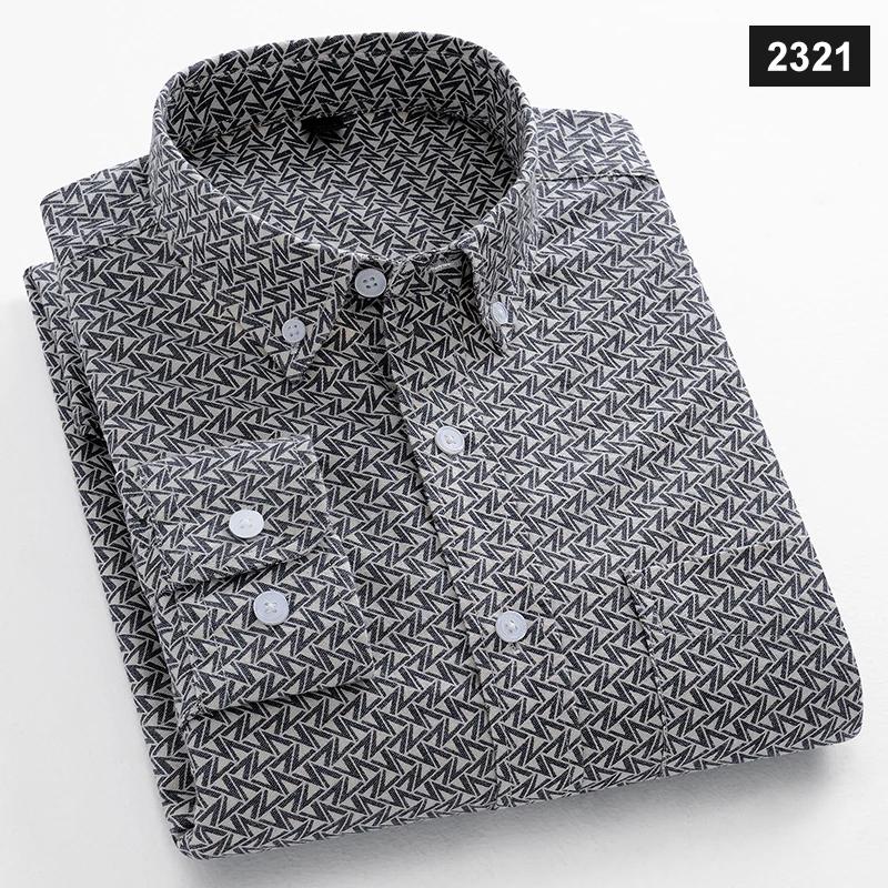 Мужские хлопковые оксфордские полосатые повседневные рубашки с длинным рукавом Новая мода Бизнесмен Офис Повседневные Классические Мужские Топ Одежда Платье Обычный