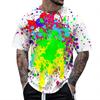 Summer Fun 3D Pattern Tie Dyeing T-shirt Color Painting 3D Printing Men's T-shirt Short Sleeve Top