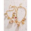 Yhpup Starfish Shell Resin Dolphin Conch Charms Pendant Trendy Necklace for Women Stainless Steel Ocean Series Golden Jewelry