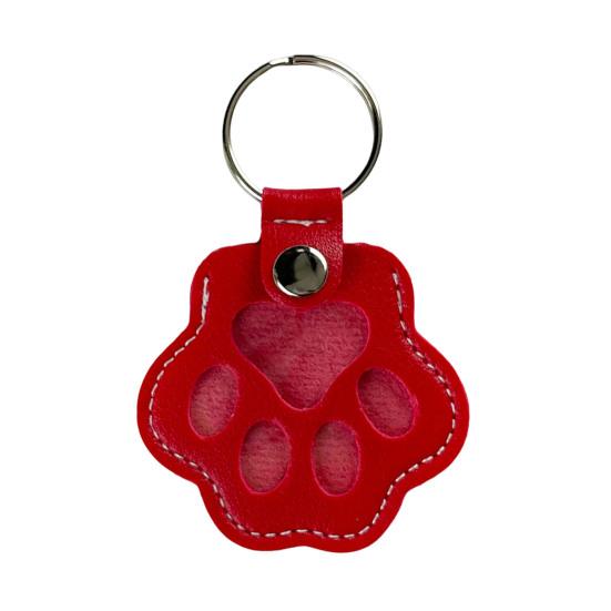 Pet Memorial Keychain Faux Leather Cat Claw Design Pet Hair Storage Pouch Pet Fur Keepsake Keyring for Pet Lovers