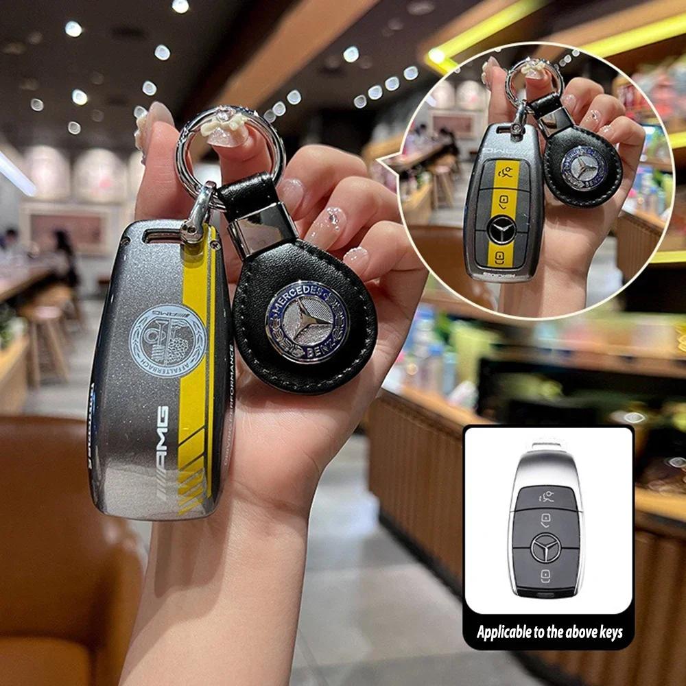 Car Sticker Car Smart Remote Key Case Cover Shell Bag For Mercedes Benz AMG A C E S G Class GLC CLE CLA W177 W205 W213 W222 X167