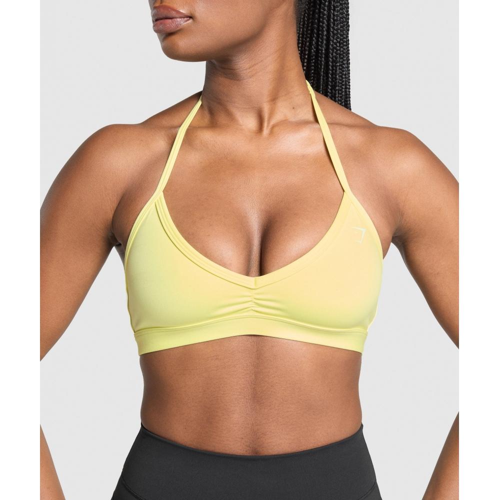 Gymshark Минимальный спортивный бюстгальтер с халтернеем Refresh Yellow B3b4a Ybss