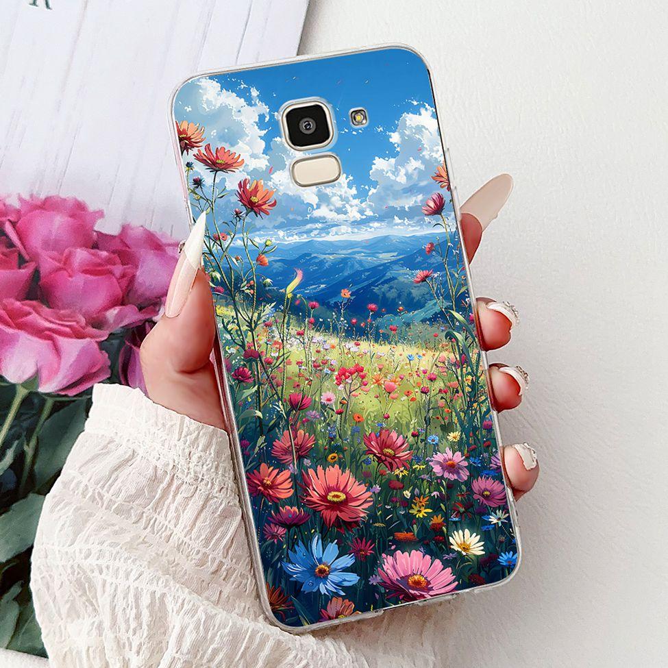 Прозрачный чехол для Samsung J6 2018 SM-J600F Милый Модный Забавный Расписной Задний Чехол для Samsung Galaxy J6 2018 Чехол для Телефона J600G J600FN