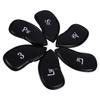 12pcs PU Leather Black Golf Club Head Cover Iron Head Cover Protector Set