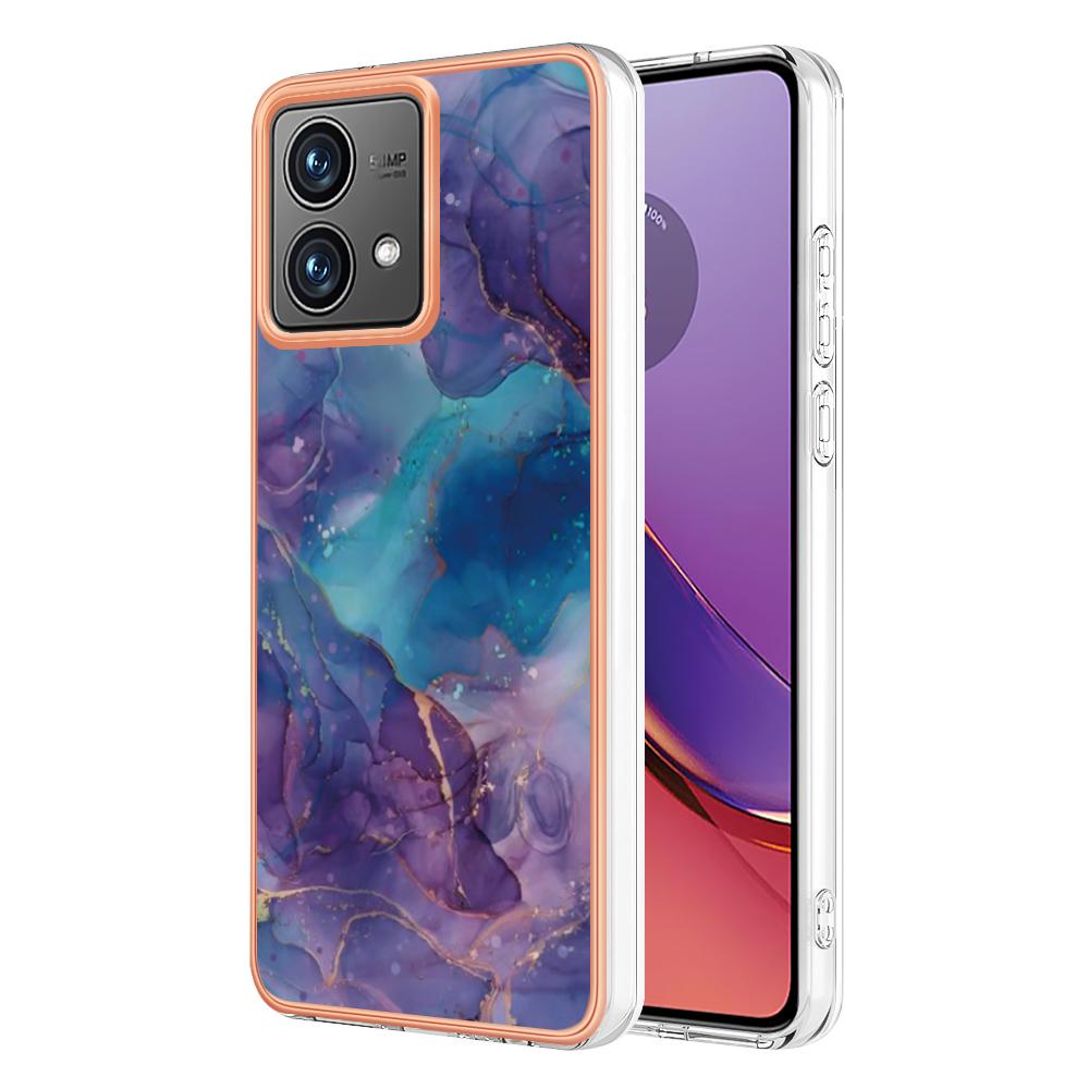YB IMD Series-16 Style-E For Motorola Moto G84 5G Phone Case 2.0mm TPU Marble Pattern Cover