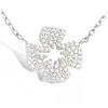 [L4598] - Silver White 'Clover' Necklace (rhodium-plated) - 15x15 Mm