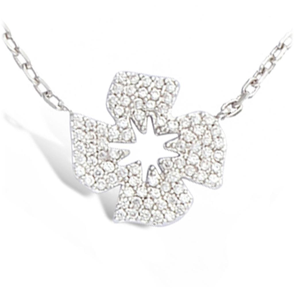 Les Trésors De Lily [L4598] - Silver White 'Clover' Necklace (rhodium-plated) - 15x15 Mm