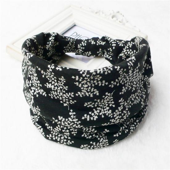Bohemia Style Yoga Headband Floral Pattern Knot Design Wide Hairband Sweat Absorbing Fitness Sport Headband Head Wrap
