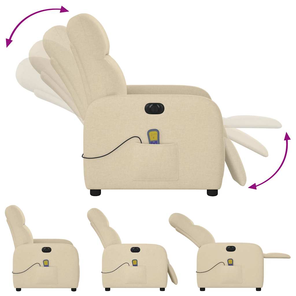 Electric Massage Chair Cream Fabric