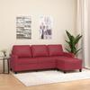 VidaXL 3-seater Sofa with Footrest Bordeaux Red 180 Cm Faux Leather, Sofa, Sofa with Footrest, Three-seater Sofa 3201027