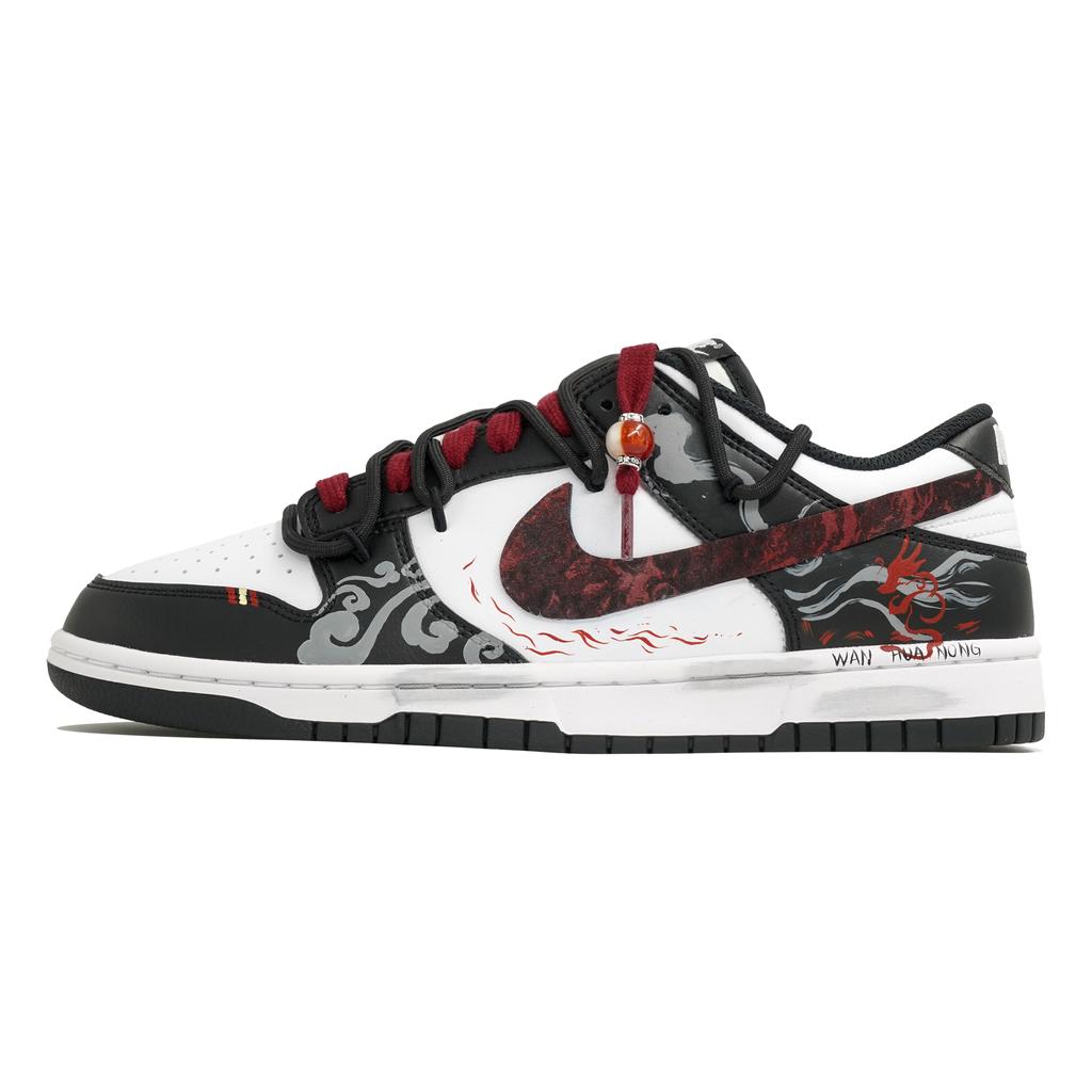 Nike Dunk Kaleidoscope, Mystical Age Flame Ink, Shopping Bag Abrasion Resistant Low top Skateboard Shoes Unisex DD1391-100(Team113-S-BOX)