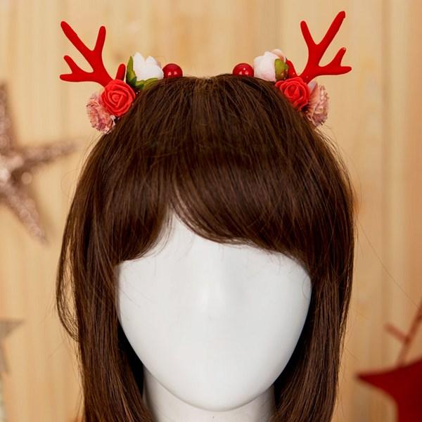 PartyPang Christmas Headband Rudolph Flower