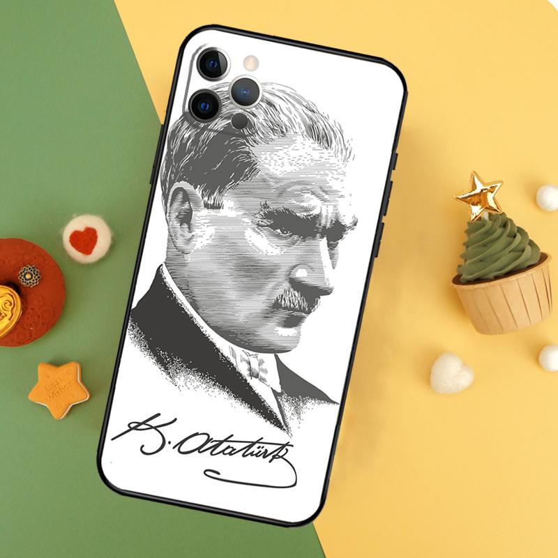 Чехол с Мустафой Кемалем Ататюрком для iPhone 16 15 14 13 12 11 Pro Max Plus Mini 7 8 X XS Max XR