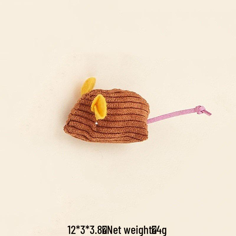 Набор игрушек для кошек: Плюшевая мышь с перьями, молярная и устойчивая к укусам