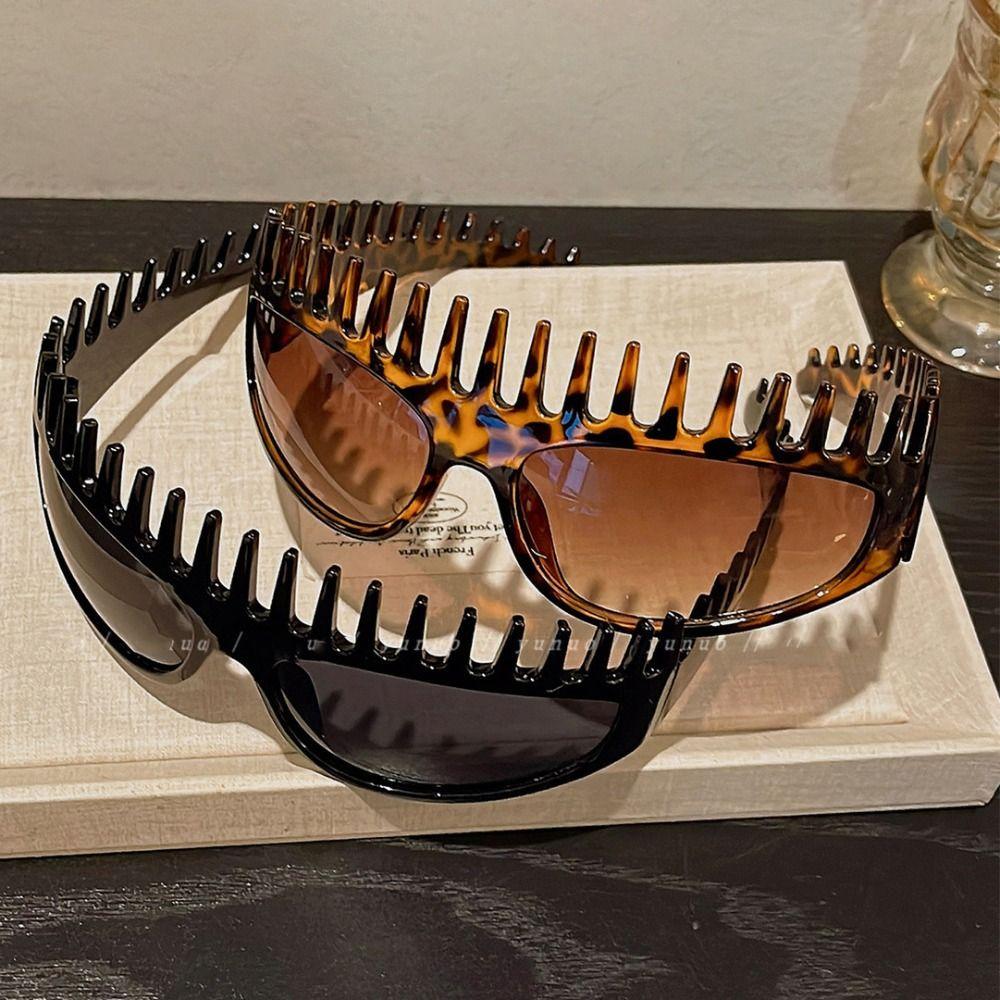 Comb Shaped Glasses Hair Band Leopard Print Summer Sunglasses Female Hair Accessories