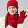 Зимний теплый набор шарф, шапка и перчатки