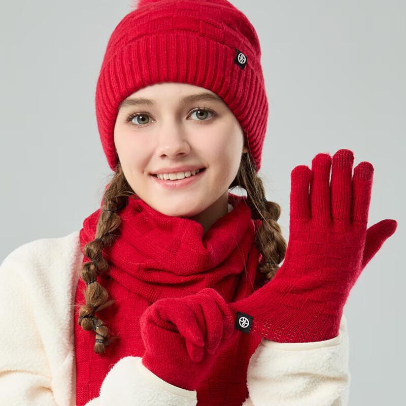 Зимний теплый набор шарф, шапка и перчатки