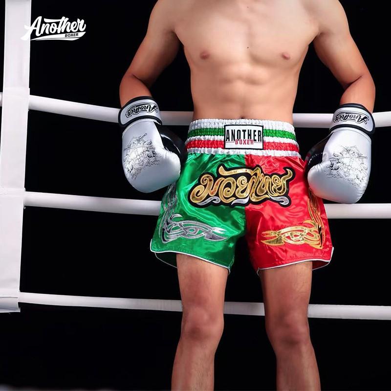 Boxing Shorts Men Women Muay Thai Training Fight Gear Dual-Tone Athletic Short Pants Sportswear