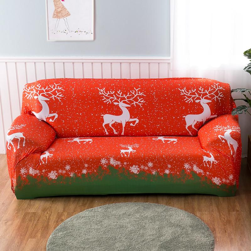 Рождественские эластичные чехлы для дивана для гостиной Funda Sofa Чехол для дивана Защитник для кресла Универсальные накидки на диван Рождественский домашний декор
