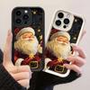 JT157 Рождественский Санта-Клаус Счастливая Улыбка для iPhone 17 16 15 14 Pro Max Samsung S26 S25 Ultra A17 A16 A07 A56 Xiaomi 15T Redmi 15c 14C Мягкий ТПУ Чехол