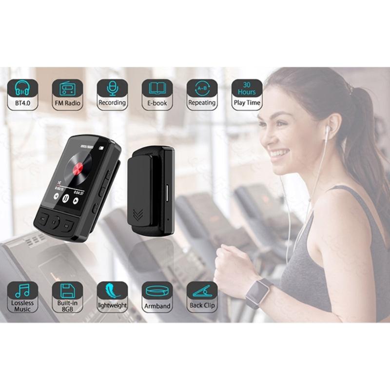 MP3-плеер с экраном 1,8 дюйма, совместимый с Bluetooth 5.0, со встроенным динамиком, поддержка FM-радио