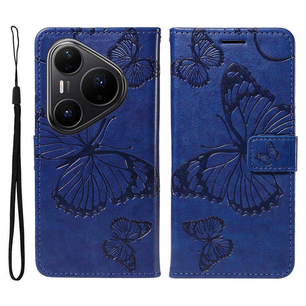 For Huawei Pura 80 Pro Wallet Case Floral Butterfly Imprint Leather Phone Cover Stand