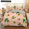 Green Avocado King Queen Duvet Cover Cartoon Avocados Bedding Set Fruits Quilt Cover Tropical Plant Polyester Comforter Cover