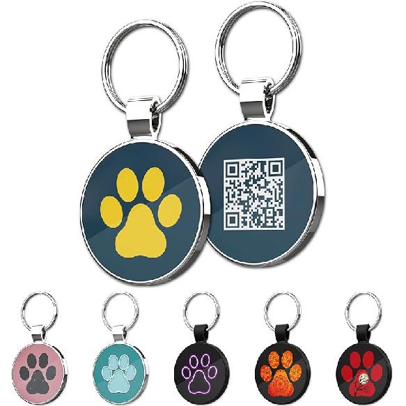 MYLUCKYTAG QR Code Pet ID | Personalized Dog & Cat Collar Tag | Online Profile with tant Scanned Location Alert Email