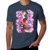 Tattooed Pin Up Girl With Roses Tshirt Soft Durable Cotton Tshirt