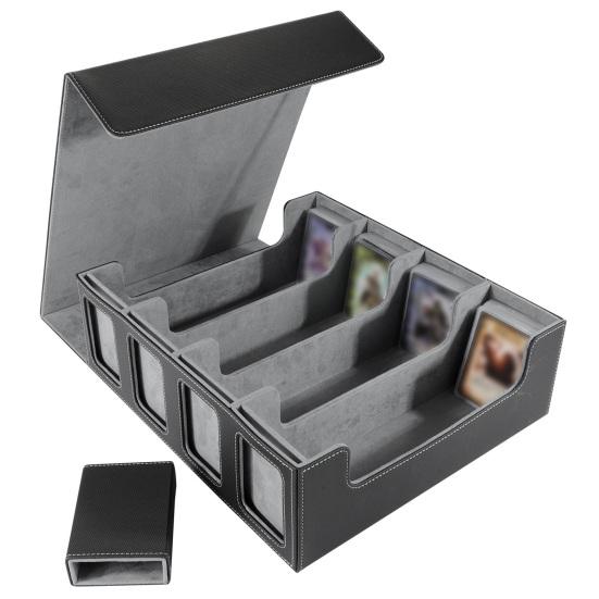 Yousheng Trading Card Storage Box Magnetic Closure 4-Row Deck Case Large Capacity Card Deck Box for PTCG TCG Sports Cards