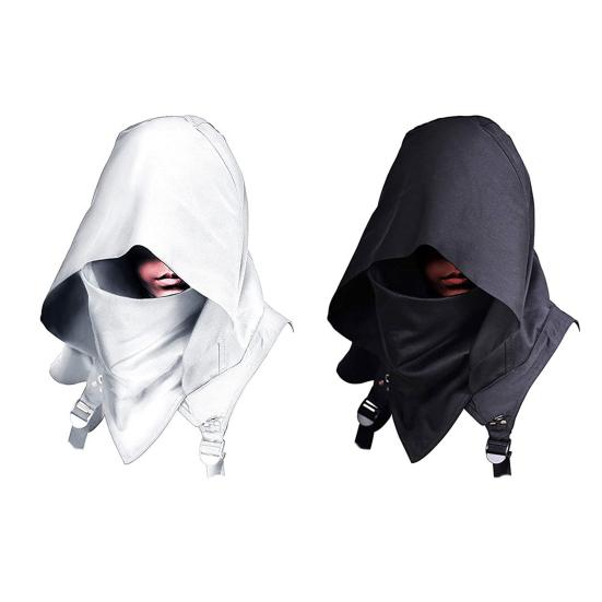 Капюшон-капюшон в стиле киберпанк, короткий шарф, средневековый плащ, шляпа ассасина, языческий аксессуар для костюма