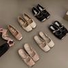 French Sequined Silver Baotou Half Slippers Spring and Summer Small Fragrance Temperament Mary Jane Single Shoes Flat Muller Shoes