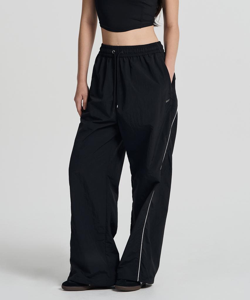 HDEX Women'S Side Piping Nylon Pants (Black)
